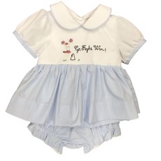 BABY BLUE AND RED TEAM GIRLS BLOOMER SET