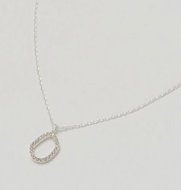 ESTELLA BARTLETT PAVE ORGANIC SHAPE NECKLACE - SILVER