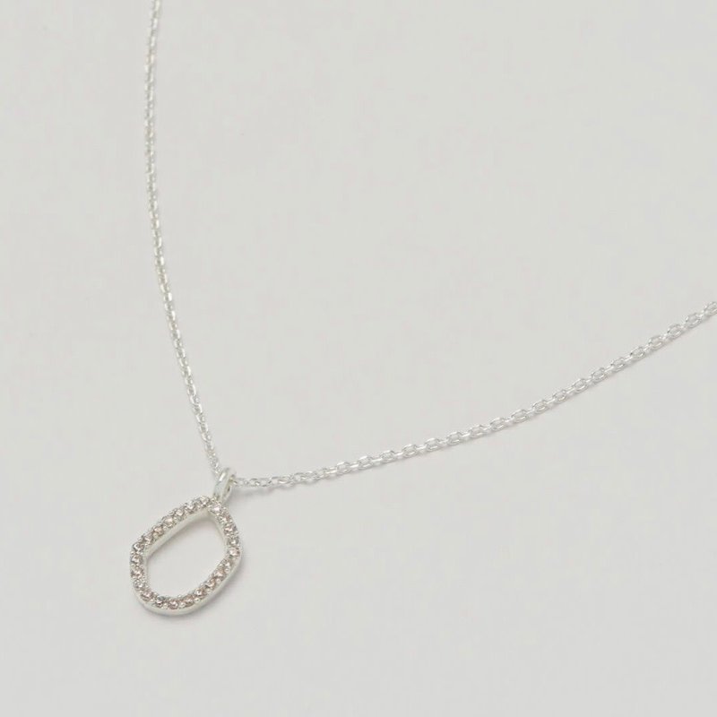 ESTELLA BARTLETT PAVE ORGANIC SHAPE NECKLACE - SILVER