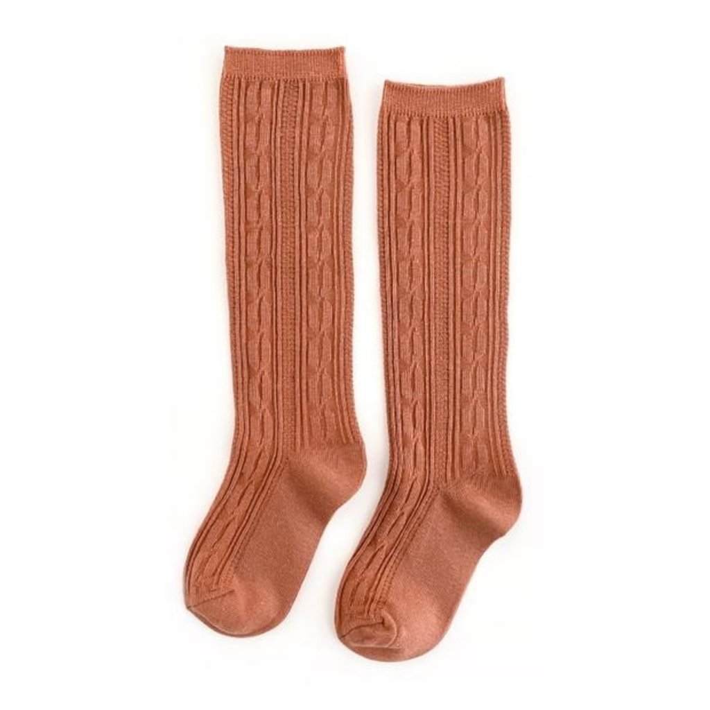 LITTLE STOCKING CO. MARMALADE CABLE KNIT KNEE HIGH SOCKS