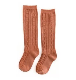 LITTLE STOCKING CO. MARMALADE CABLE KNIT KNEE HIGH SOCKS