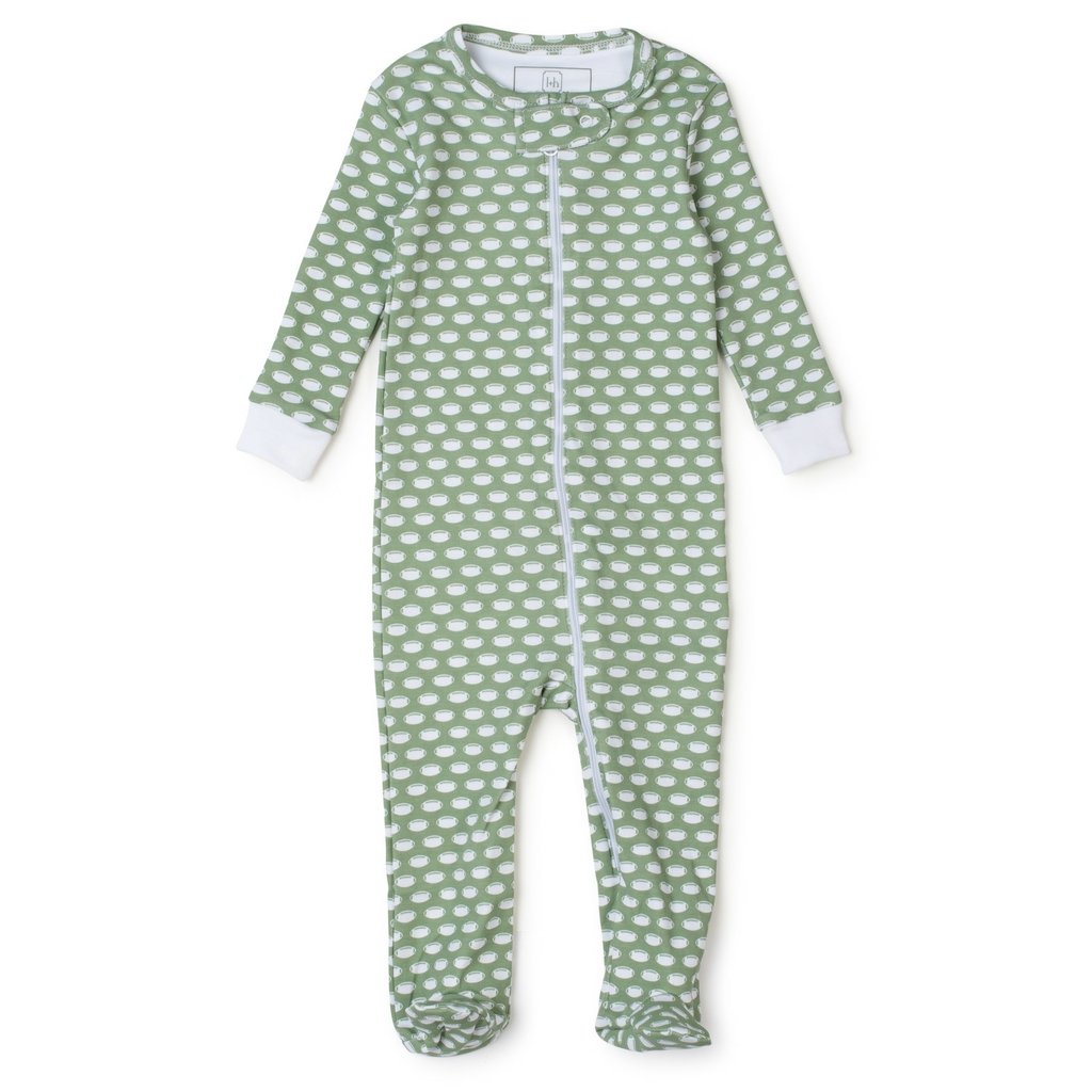 Lila + Hayes PARKER ZIPPER PAJAMA - FOOTBALL