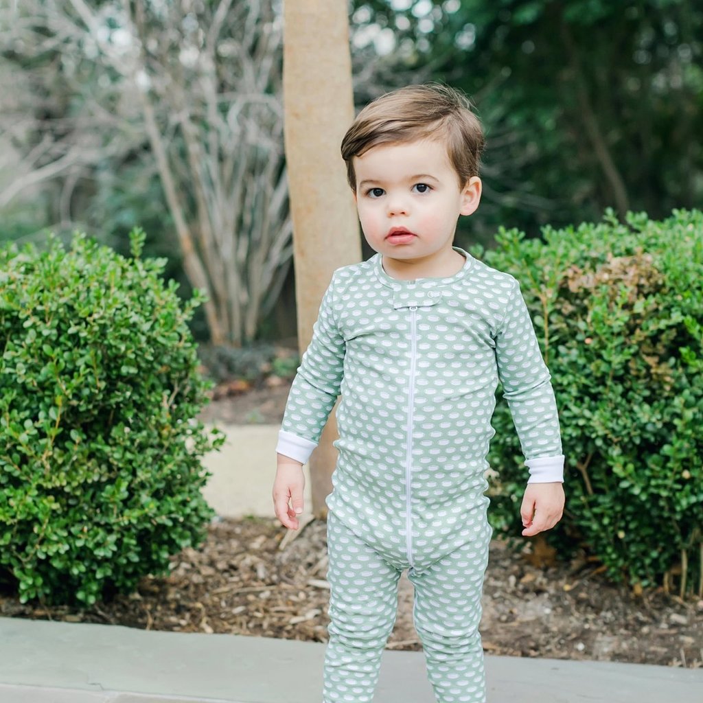 Lila + Hayes PARKER ZIPPER PAJAMA - FOOTBALL