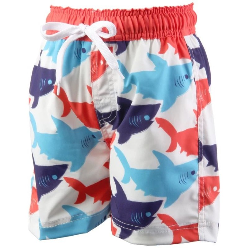 WES AND WILLY PATRIOTIC SHARKS TRUNK - WHITE