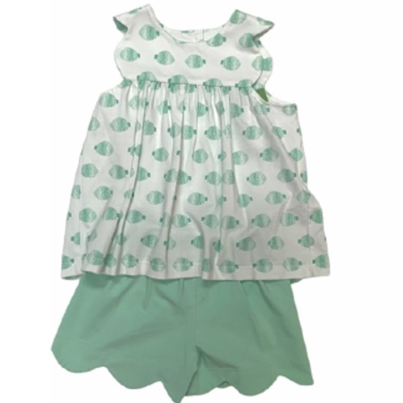 SAGE & LILLY SCALLOP TOP AND SHORTS - FISH