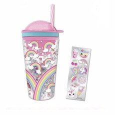 HOT FOCUS 2 IN 1 SNACK WATER BOTTLE - RAINBOW