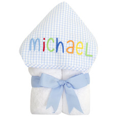 BLUE CHECK HOODED TOWEL