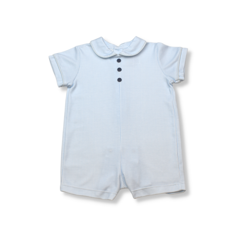 LULLABY SET SIMS SHORTALL - BLUE MINI GINGHAM