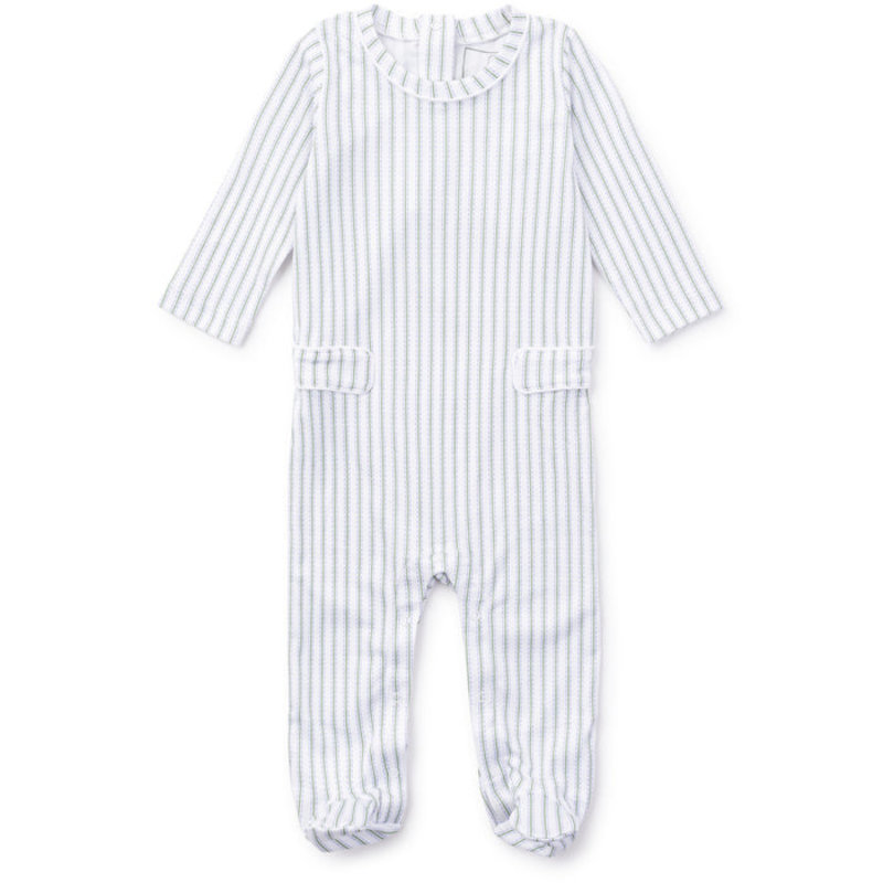 Lila + Hayes PRESTON BOYS' PIMA COTTON ROMPER - SPRINGTIME STRIPE