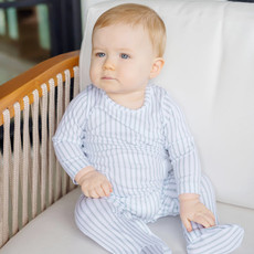 Lila + Hayes PRESTON BOYS' PIMA COTTON ROMPER - SPRINGTIME STRIPE