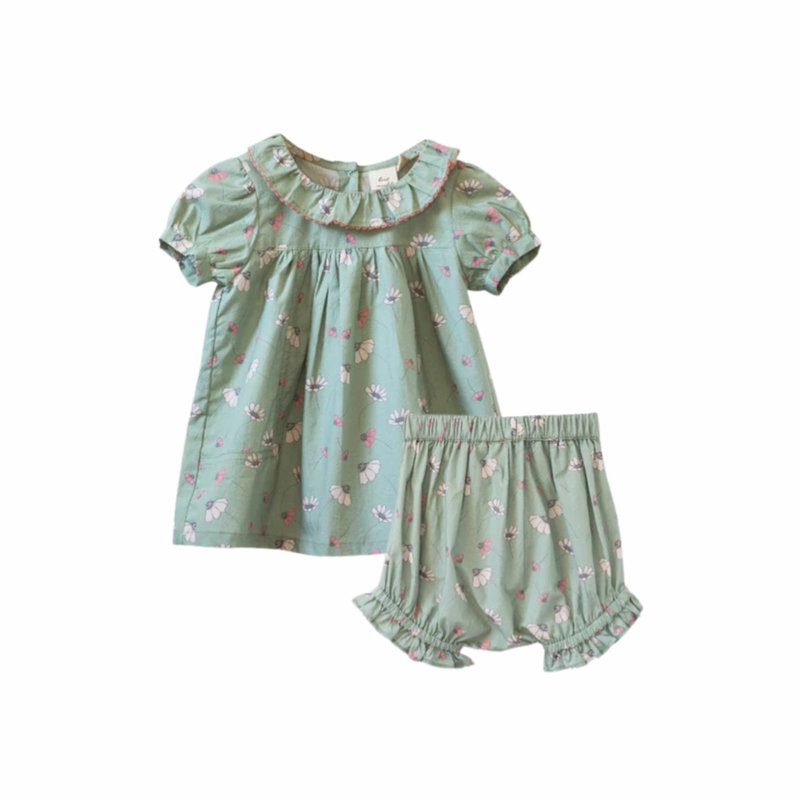 BEET WORLD EMILY DRESS AND BLOOMER - GREEN FLORAL