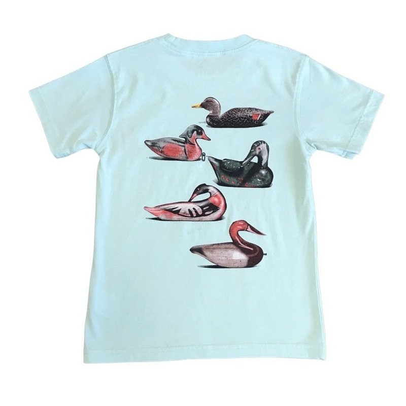 WES AND WILLY F/B DUCKS SS TEE - SEA GLASS