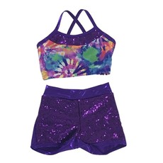 DARK PURPLE SEQUIN TOP & SHORT