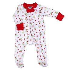 MAGNOLIA BABY SO BERRY CUTE PRINTED ZIPPED FOOTIE - RD