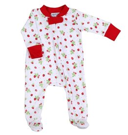 MAGNOLIA BABY SO BERRY CUTE PRINTED ZIPPED FOOTIE - RD