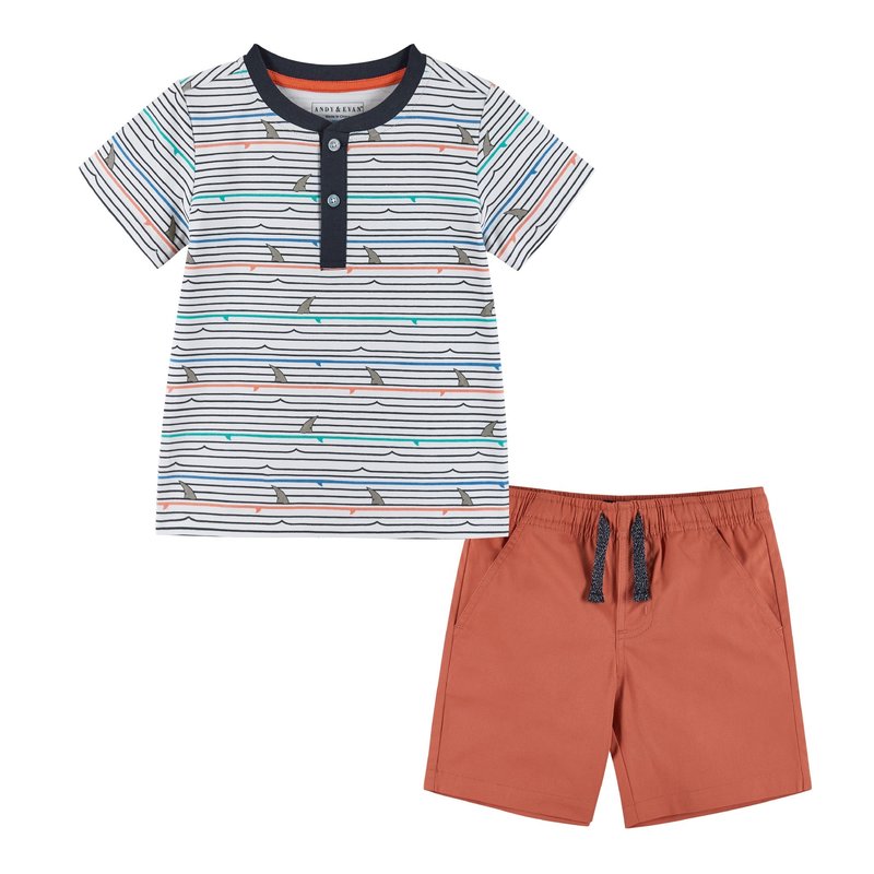ANDY & EVAN WAVES AND SHARKS HENLEY SET