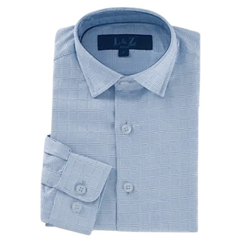 LEO AND ZACHARY INC. BOYS AZZURE DOUBLE LS DRESS SHIRT