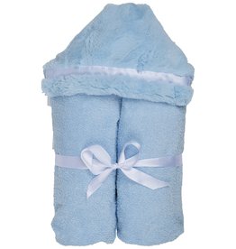LITTLE SCOOPS BLUE FURRY HOODED BABY TOWEL