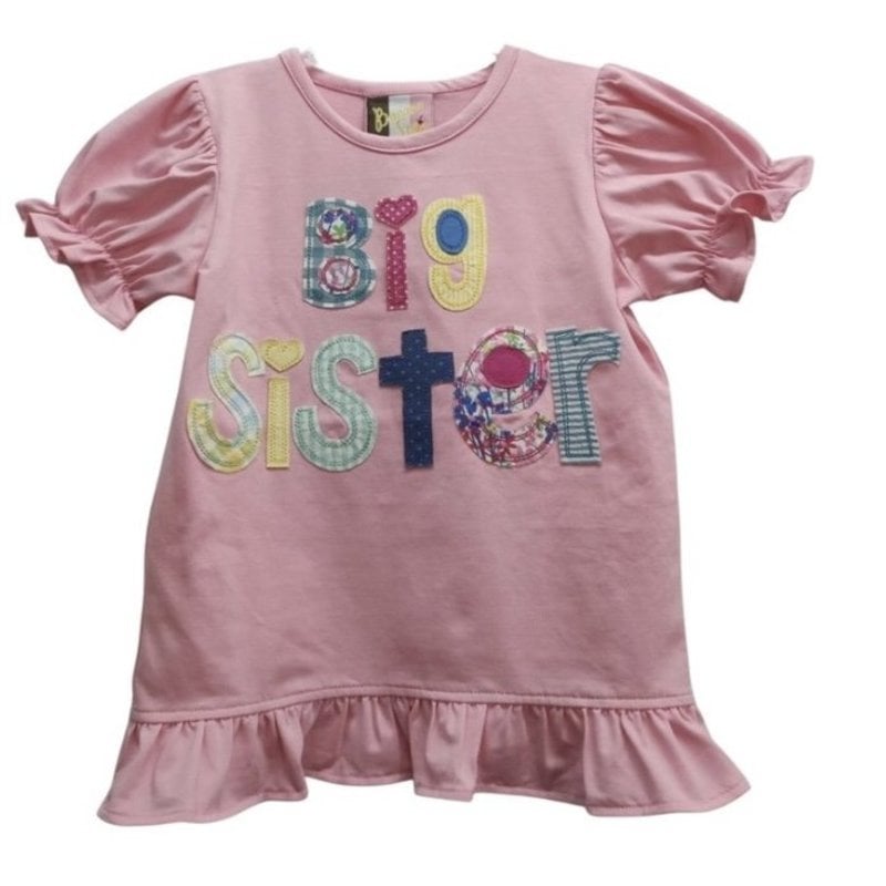 BANANA SPLIT BIG SISTER APPLIQUE T-SHIRT