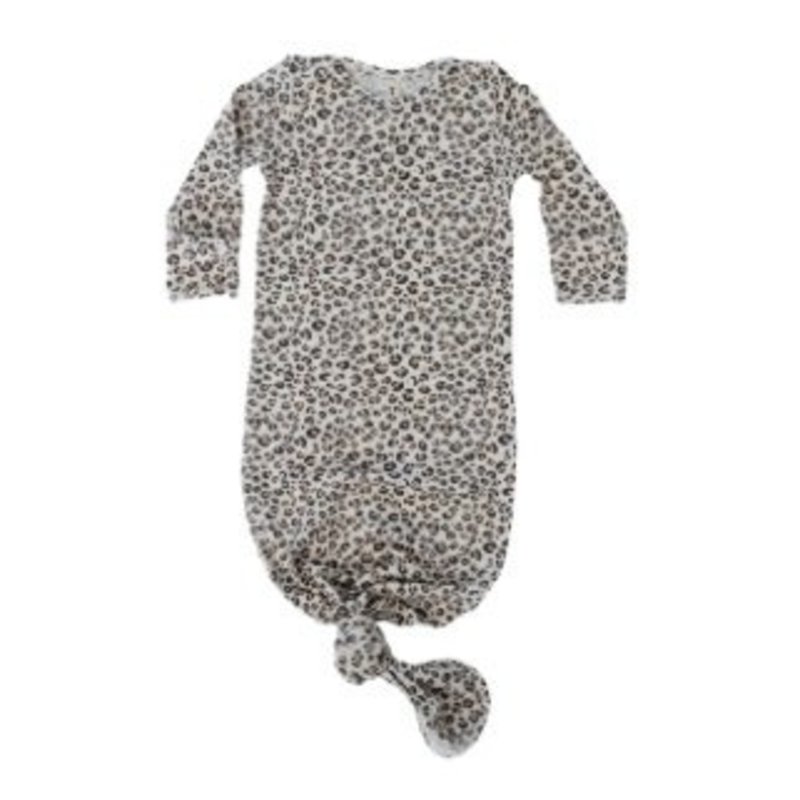 BABYSPROUTS KNOTTED SLEEPER - CHEETAH IN CHARCOAL