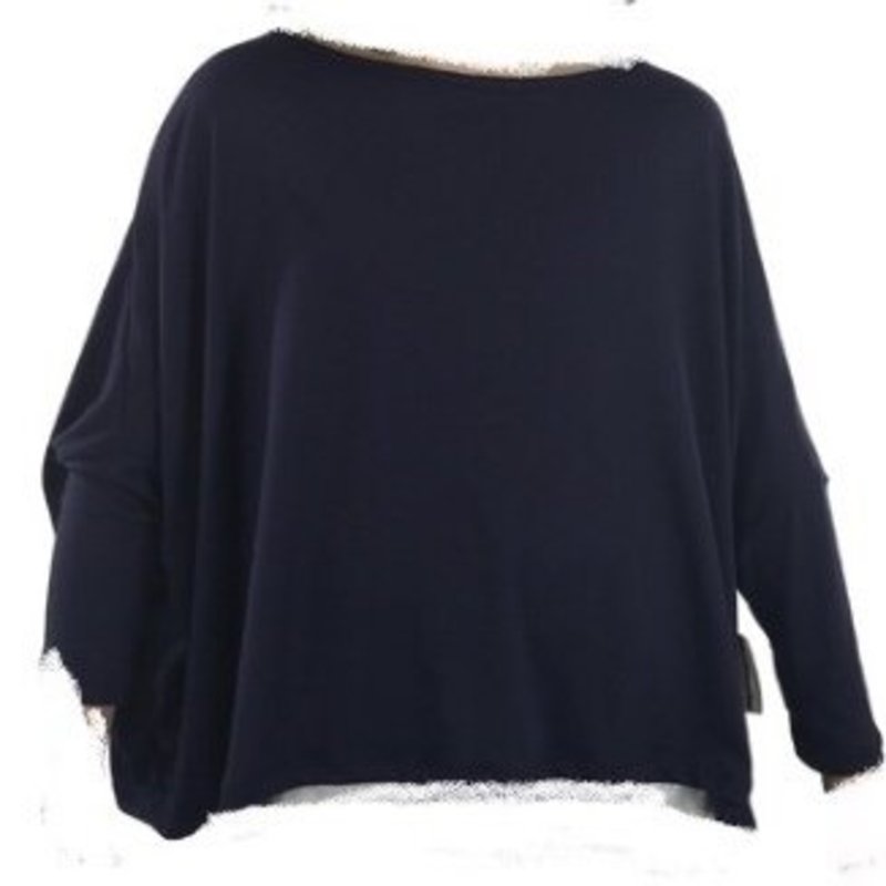 ERGE SOLID OVERSIZED TOP - NAVY