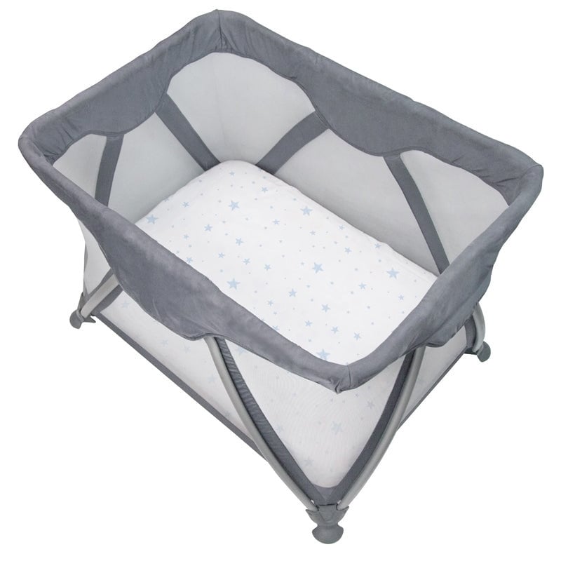 PORTABLE PLAY PEN SHEET - BLUE SCRIBBLE STARS