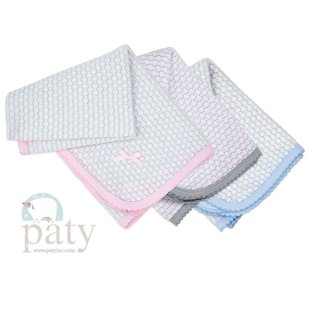 PATY PINSTRIPE KNIT BLANKET WITH COLORED TRIM