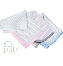 PATY PINSTRIPE KNIT BLANKET WITH COLORED TRIM