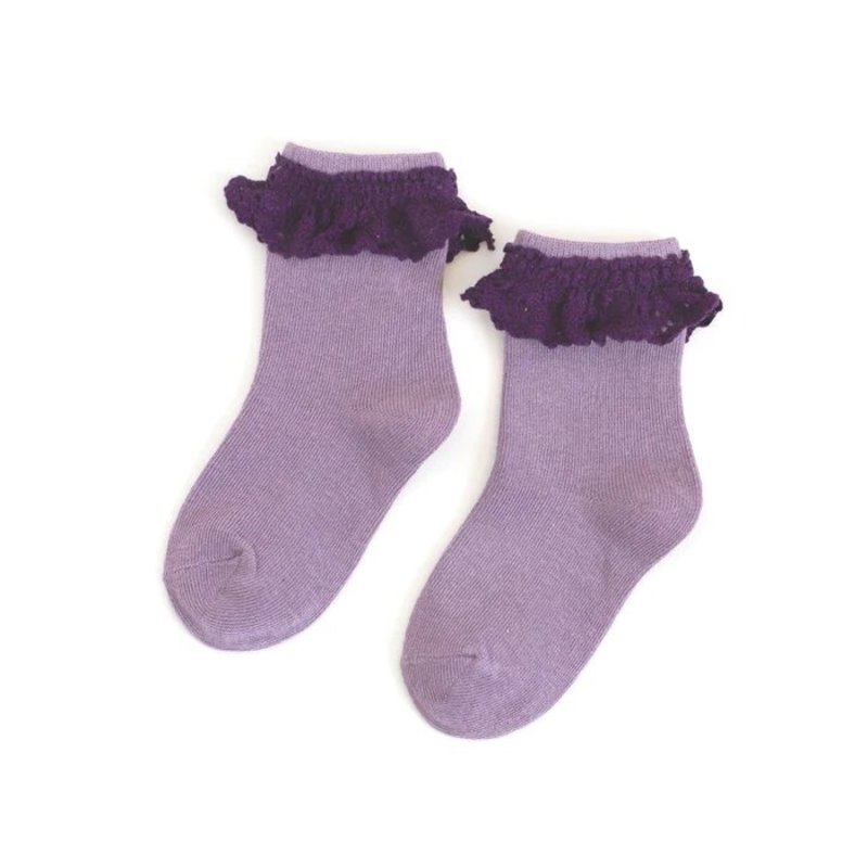 LITTLE STOCKING CO. GRAPE SODA LACE MIDI SOCK