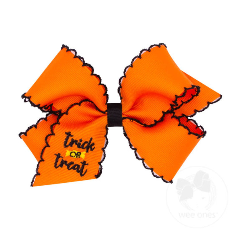 WEE ONES MED EMB STITCH HALLOWEEN BOWS