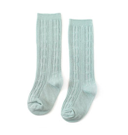 LITTLE STOCKING CO. MIST CABLE KNIT KNEE HIGH SOCKS
