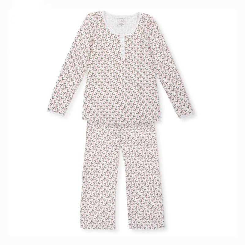 Lila + Hayes CALLI WOMEN'S PJ SET - CANDY CANES AND HOLLY