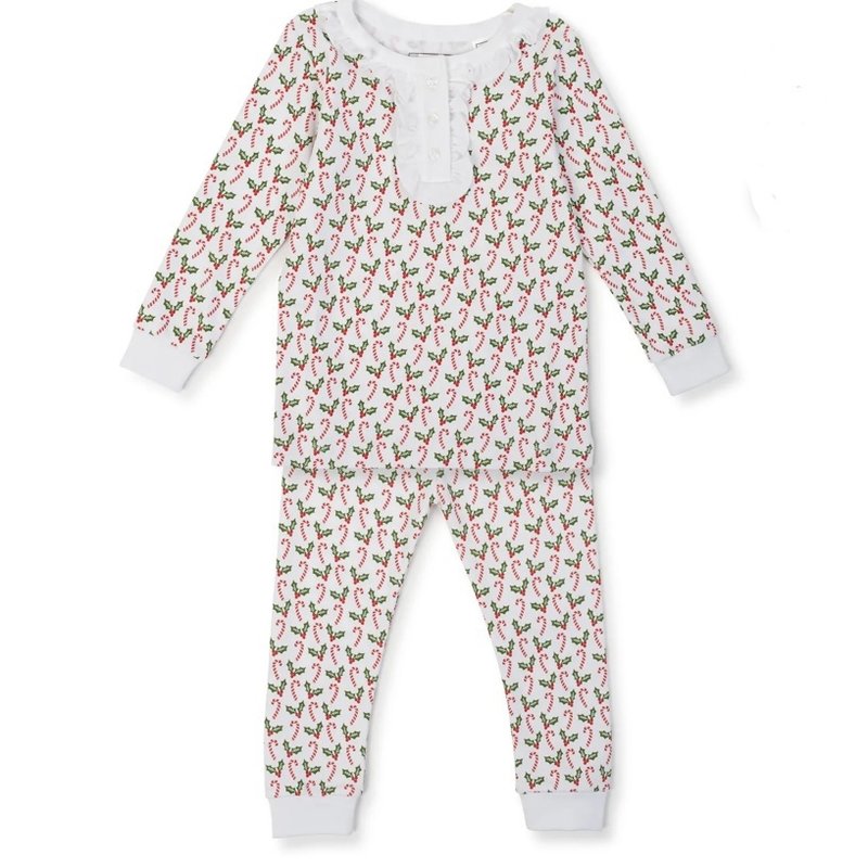 Lila + Hayes ALDEN PAJAMA SET - CANDY CANES AND HOLLY