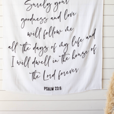 MODERN BURLAP PSALM 23:6 SWADDLE