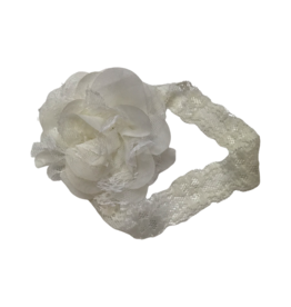 MILA & ROSE MATCHING FLOWER HEADBAND - LACE OFF WHITE