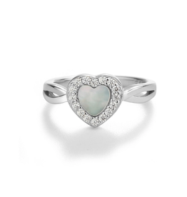 CHERISHED MOMENTS SS MOTHER OF PEARL HEART RING