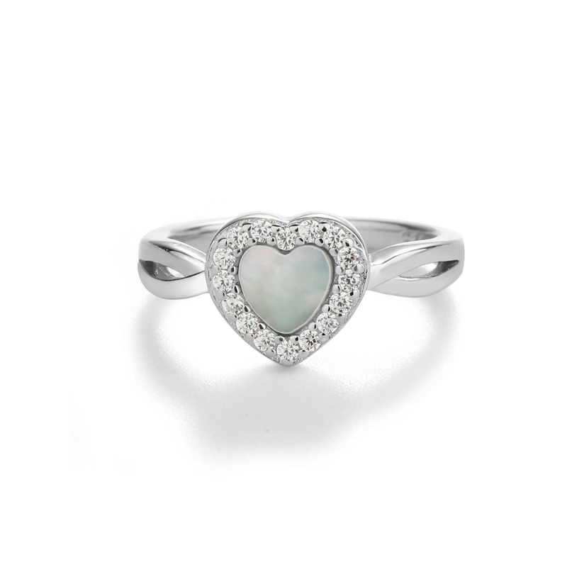 CHERISHED MOMENTS SS MOTHER OF PEARL HEART RING