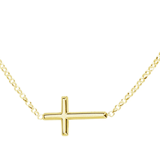 CHERISHED MOMENTS 14K GOLD-PLATED HORIZONTAL CROSS NECKLACE