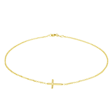 CHERISHED MOMENTS 14K GOLD-PLATED HORIZONTAL CROSS NECKLACE