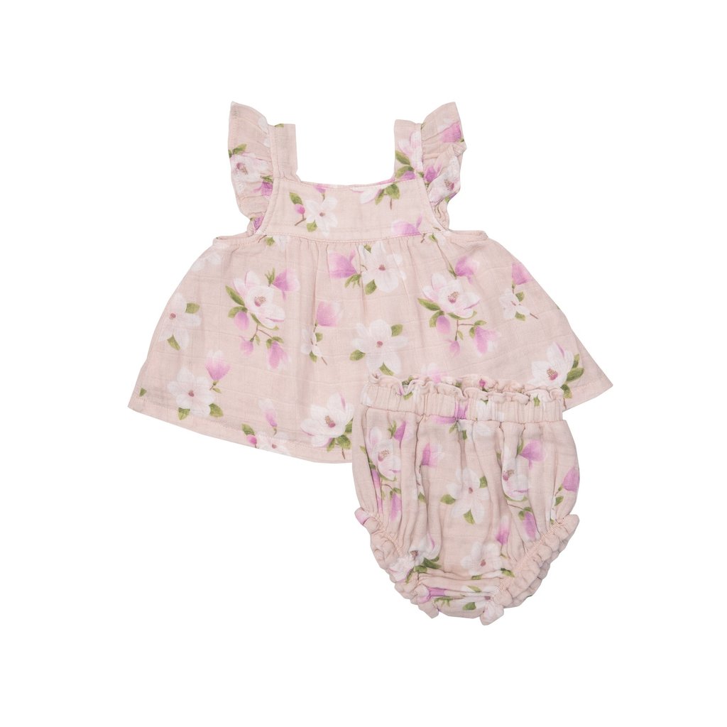 ANGEL DEAR BTRFLY SLV PINAFORE TOP & DIAPER COVER - SOUTHERN MAGNOLIAS