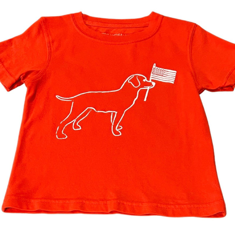 MUSTARD AND KETCHUP KIDS SS RED DOG WITH FLAG T-SHIRT