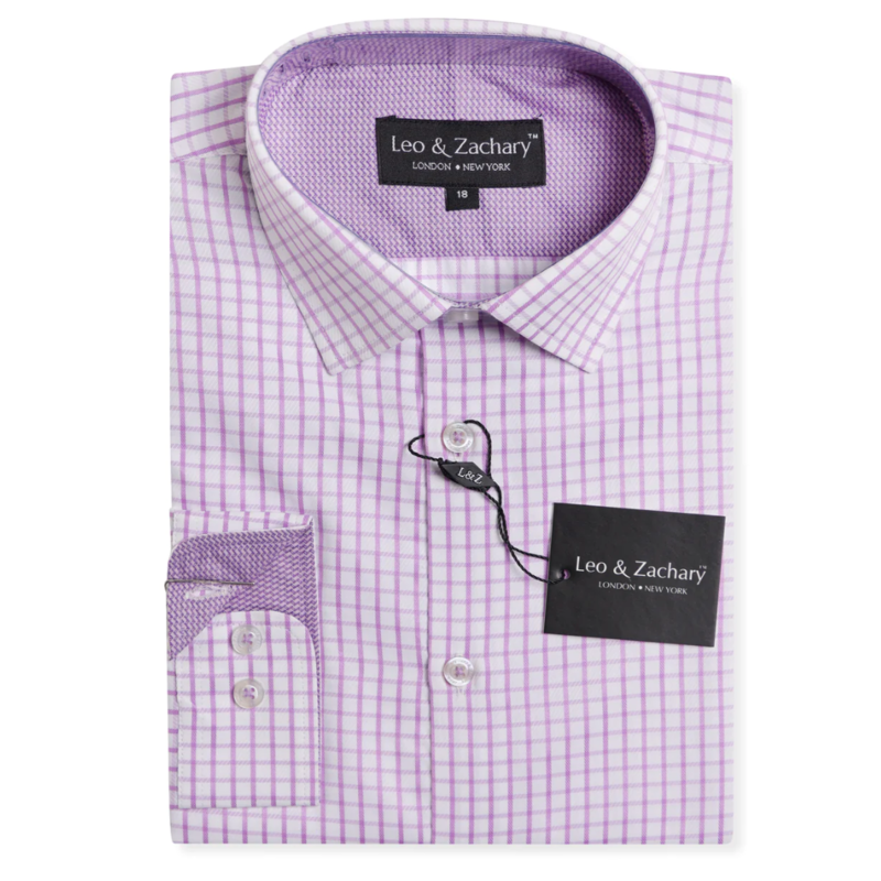 LEO AND ZACHARY INC. Lilac Classic Window LS Dress Shirt