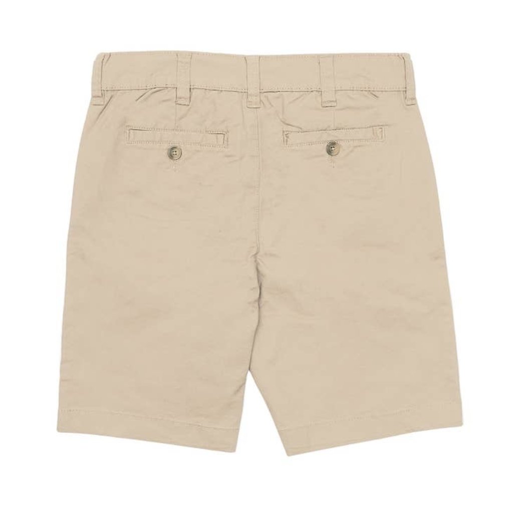 Boys Flat Front Shorts With Slant Pocket - Khaki