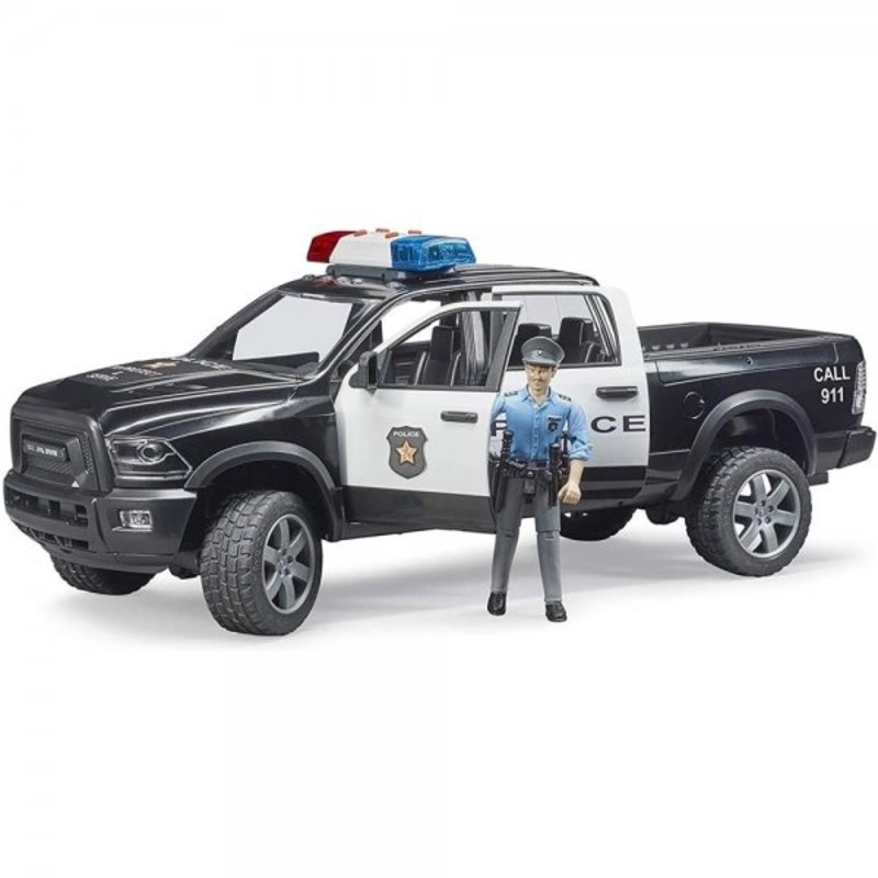 BRUDER POLICE RAM 2500 WITH POLICEMAN AND L/S MODULE