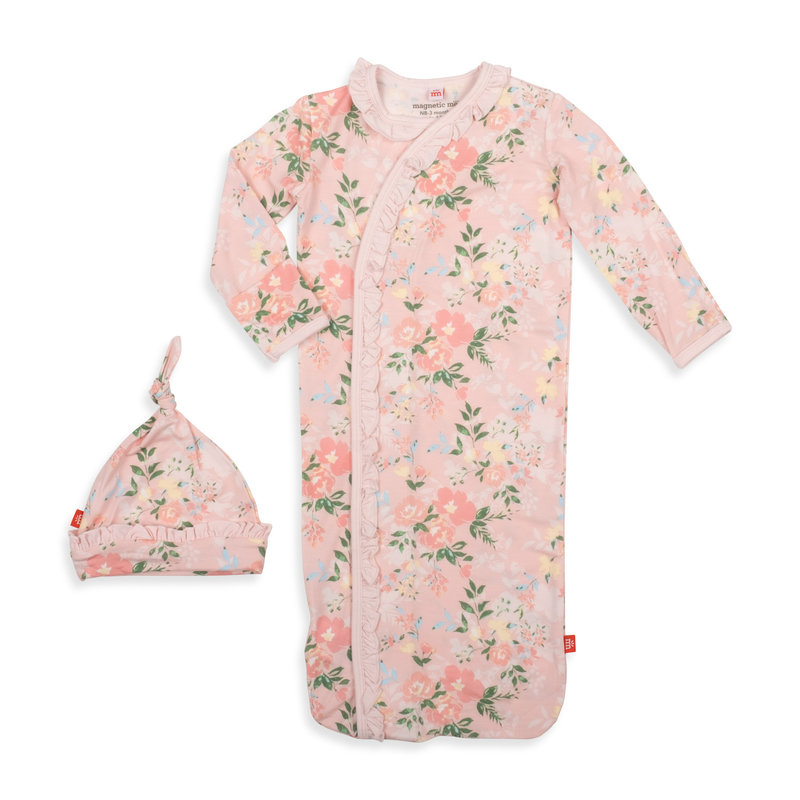Magnetic Ruffle Footie | Pink main image 1
