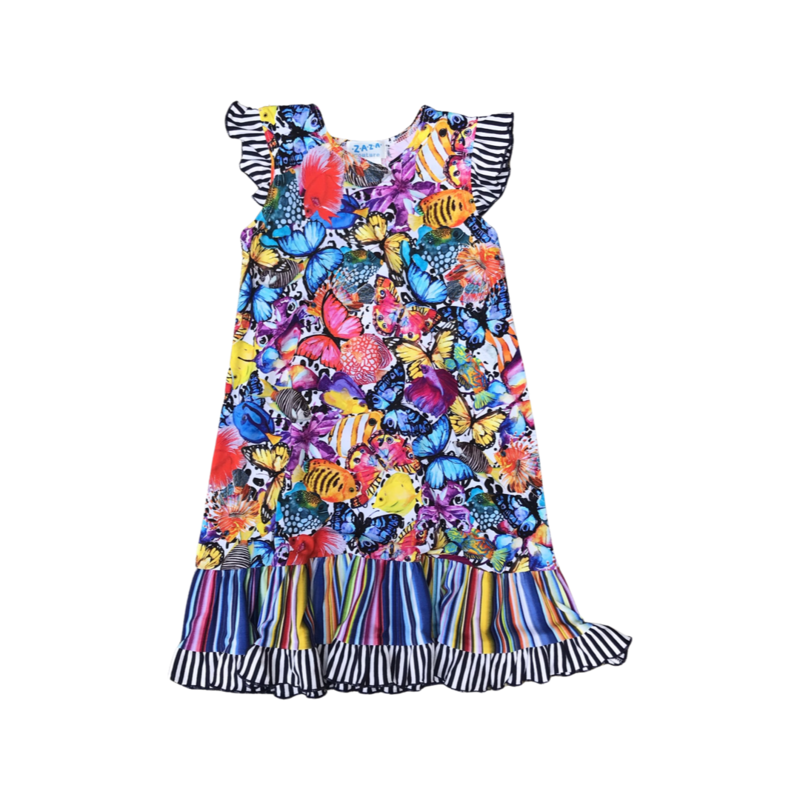 ZAZA COUTURE Rainbow Ruffle Dress
