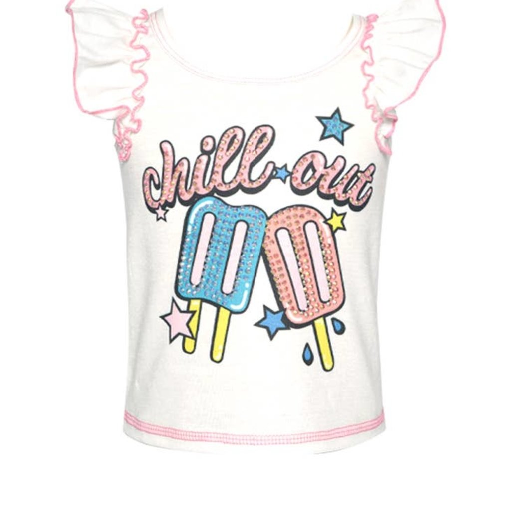 Baby Sara CHILL OUT TOP & PINK FAUX LEATHER SKIRT