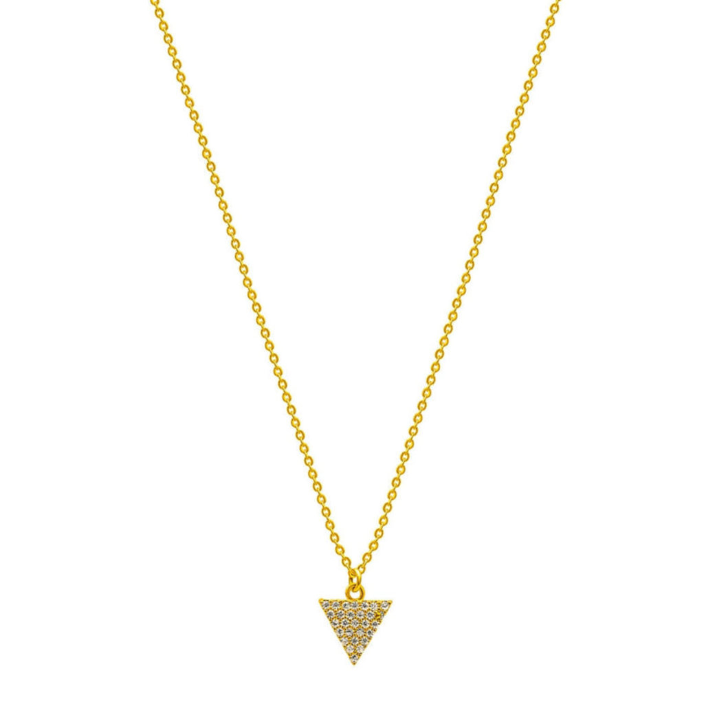 THE CROWNS ROWAN PAVE TRIANGLE NECKLACE