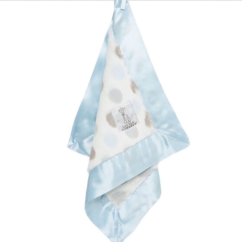 LITTLE GIRAFFE LUXE DOT BLANKY - BLUE