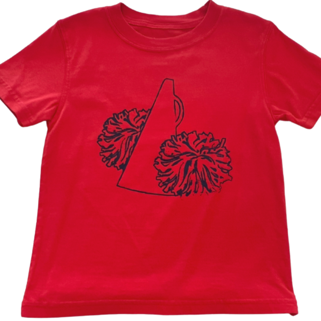 MUSTARD AND KETCHUP KIDS SS RED/NAVY POMS T-SHIRT